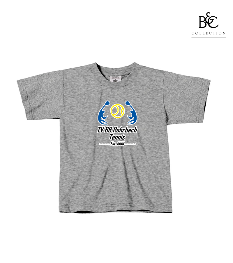 B&C Kinder T-Shirt Sports Grey "Anton Frontprint"
