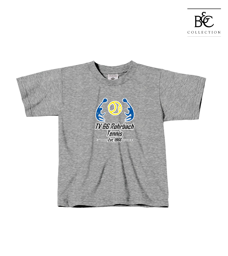 B&C Kinder T-Shirt Sports Grey "Uwe Frontprint"
