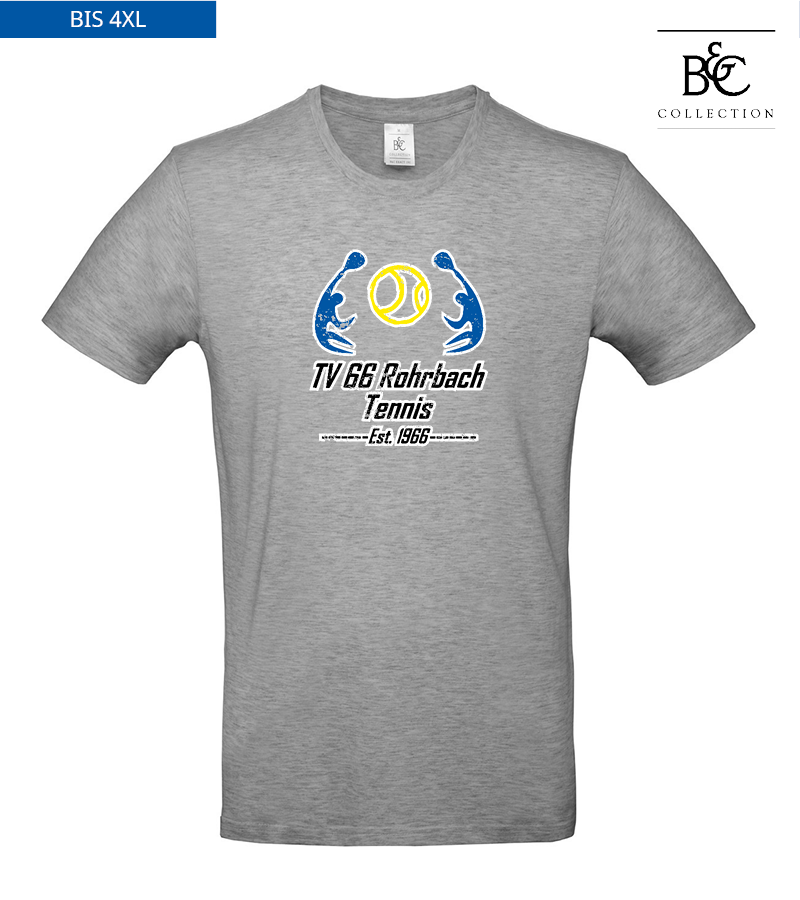 B&C Herren T-Shirt Sports Grey "Uwe Frontprint"