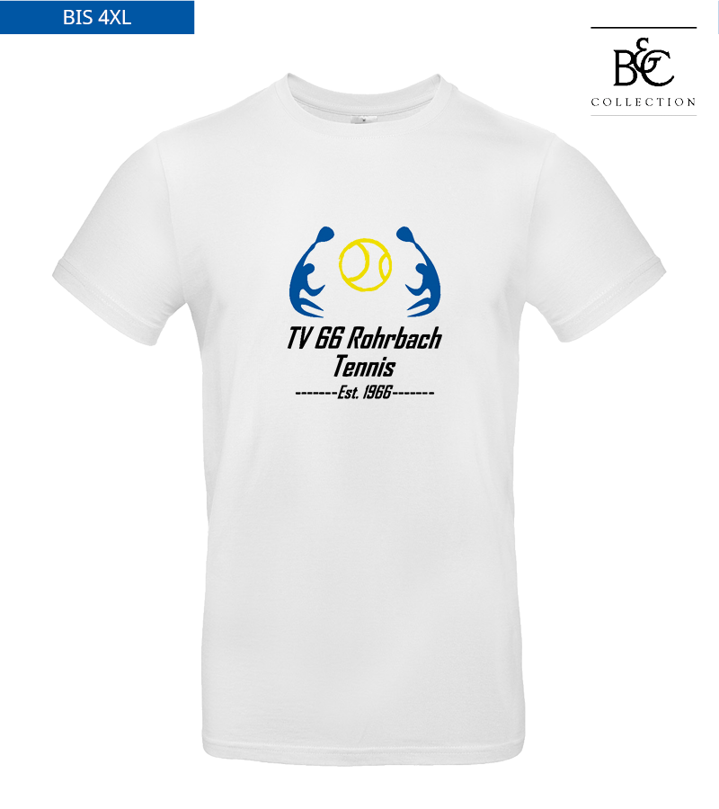 B&C Herren T-Shirt White "Anton Frontprint"
