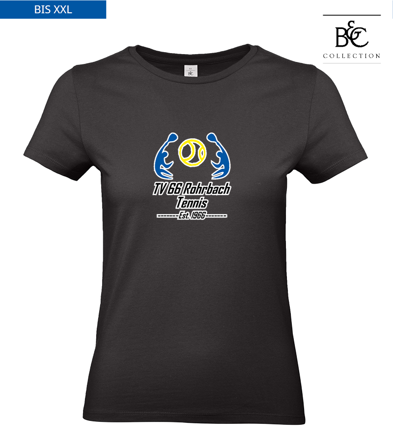 B&C Damen T-Shirt Black "Anton Frontprint"