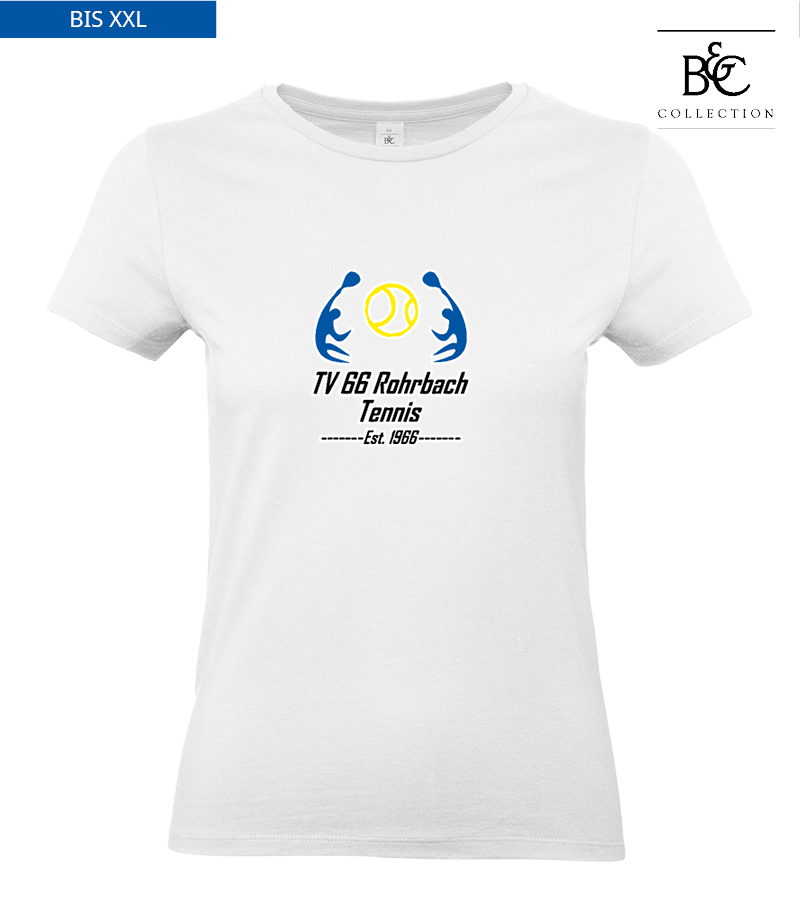B&C Damen T-Shirt White "Anton Frontprint"