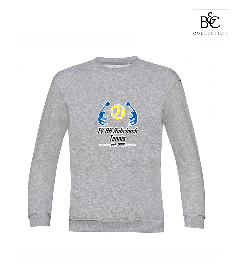 B&C Kinder Sweatshirt Heather Grey "Uwe Frontprint"