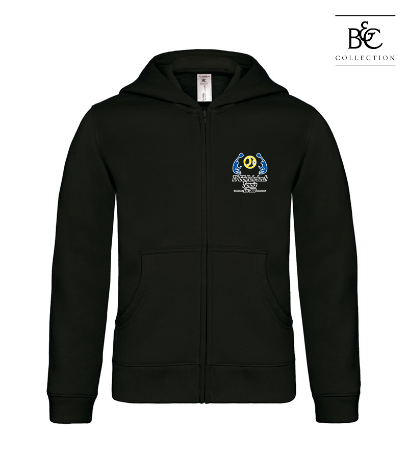 B&C Kinder Zipped Hoodie Black "Anton"