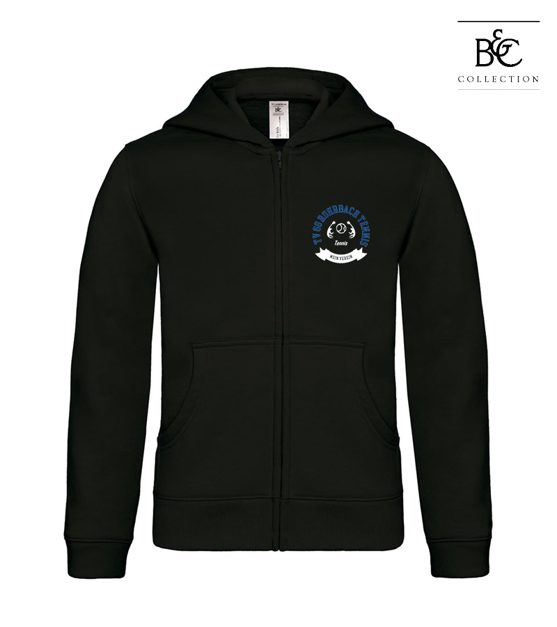 B&C Kinder Zipped Hoodie Black "Bono"