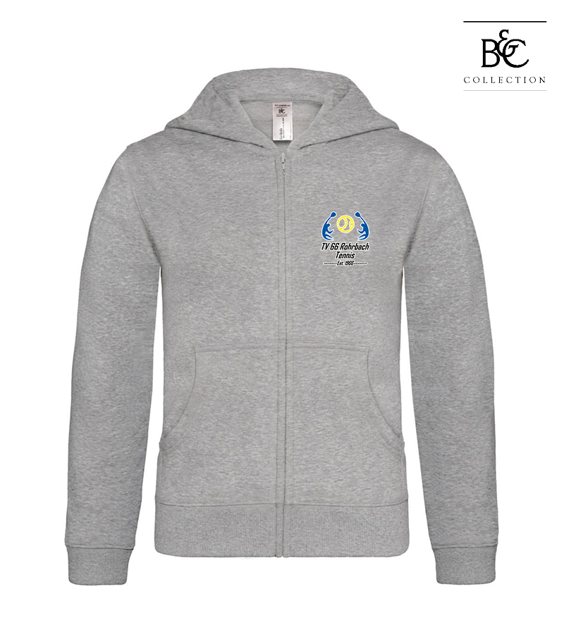 B&C Kinder Zipped Hoodie Heather Grey "Anton"