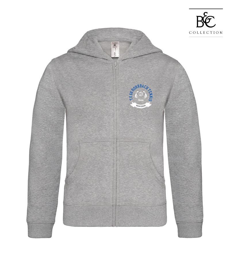 B&C Kinder Zipped Hoodie Heather Grey "Bono"