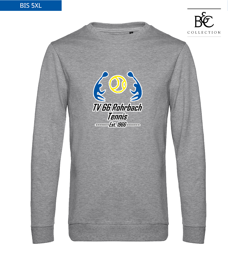 B&C Herren Sweatshirt Heather Grey "Anton Frontprint"