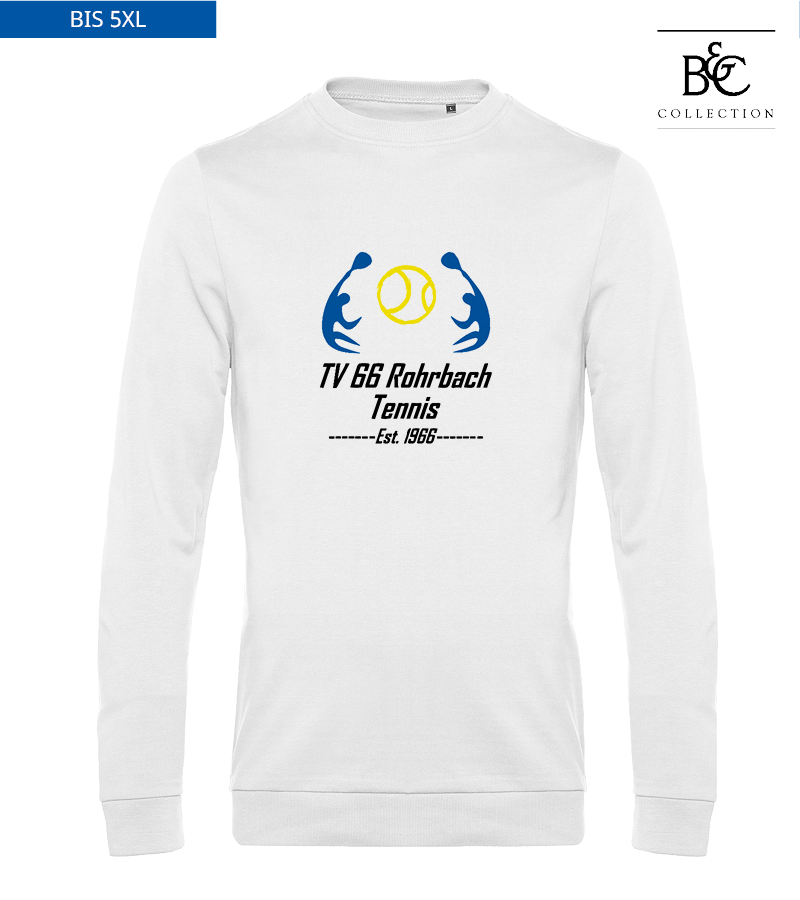B&C Herren Sweatshirt White "Anton Frontprint"