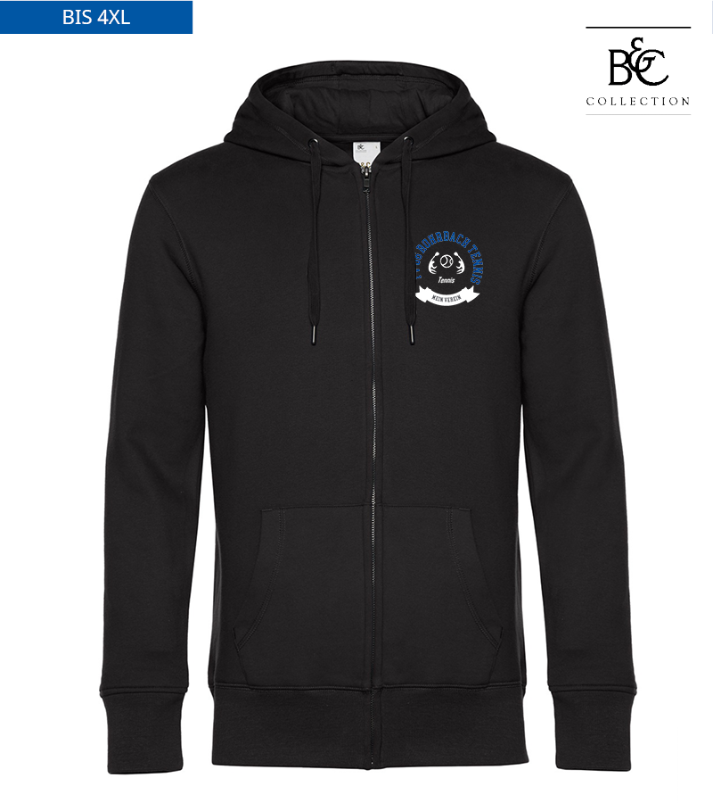 B&C Herren Zipped Hoodie Black Pure "Bono"