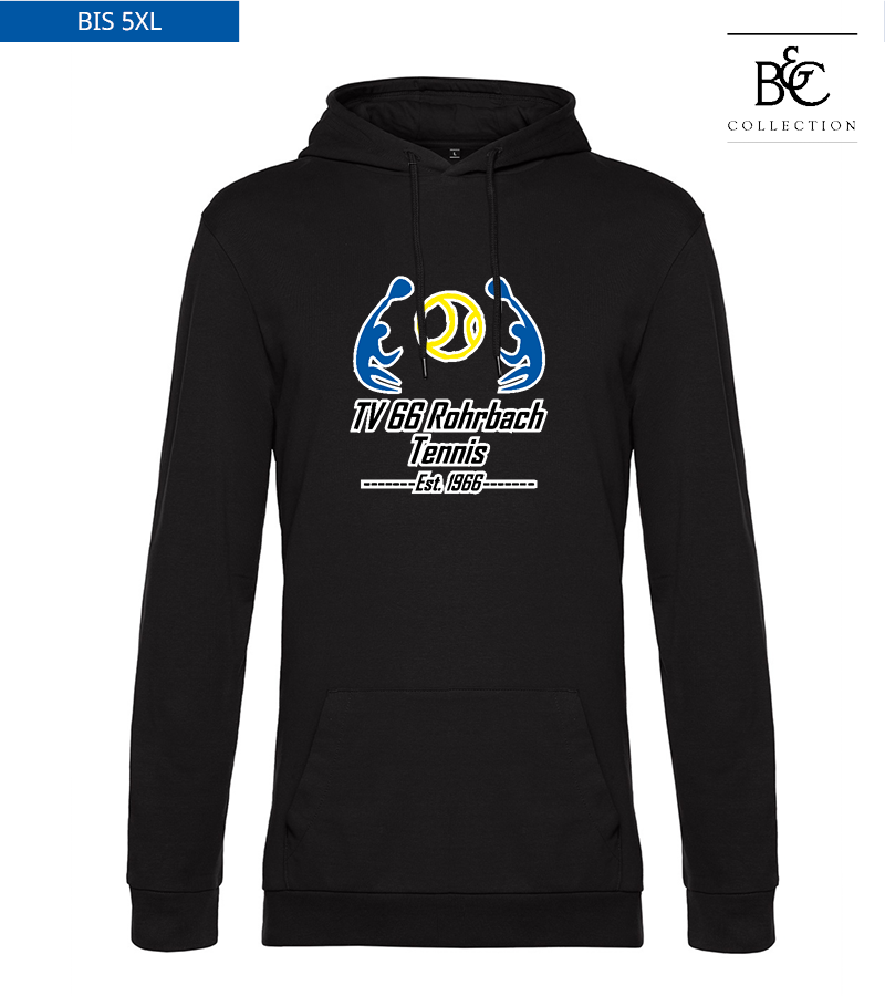 B&C Herren Hoodie Black Pure "Anton Frontprint"