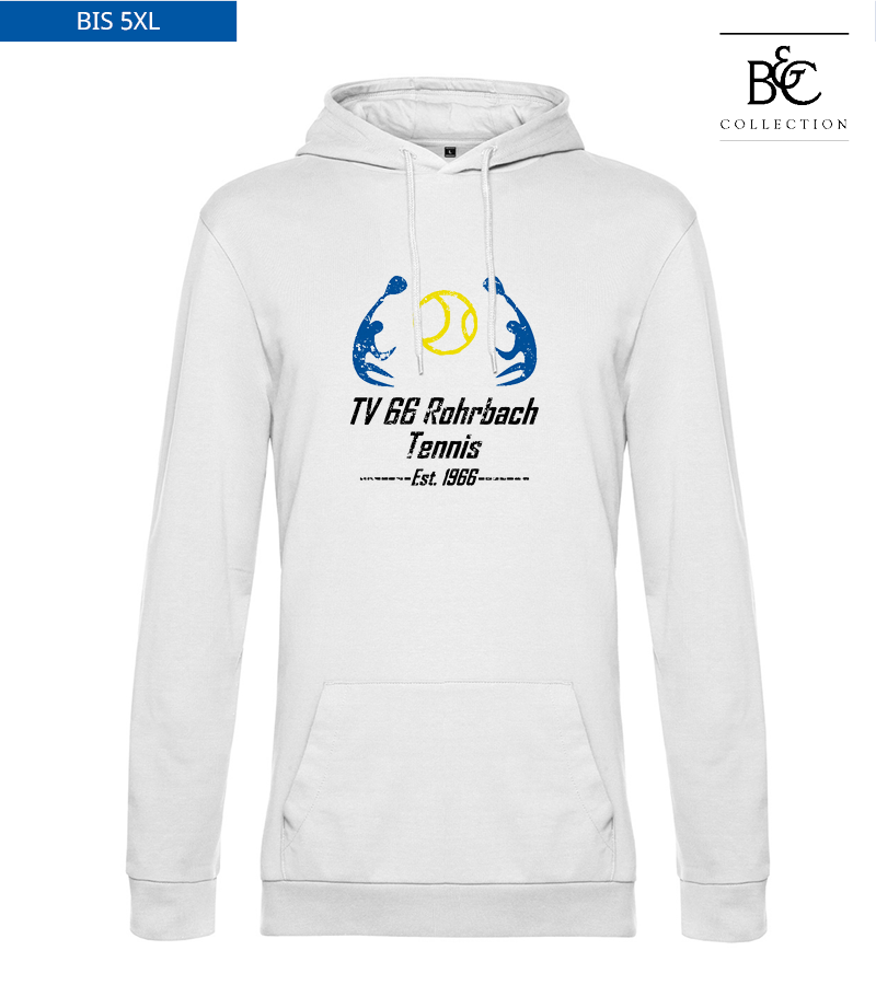 B&C Herren Hoodie White "Uwe Frontprint"