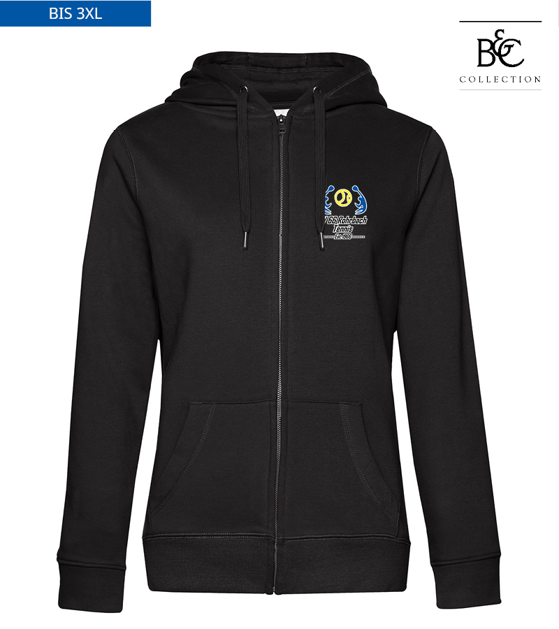 B&C Damen Zipped Hoodie Black Pure "Anton"