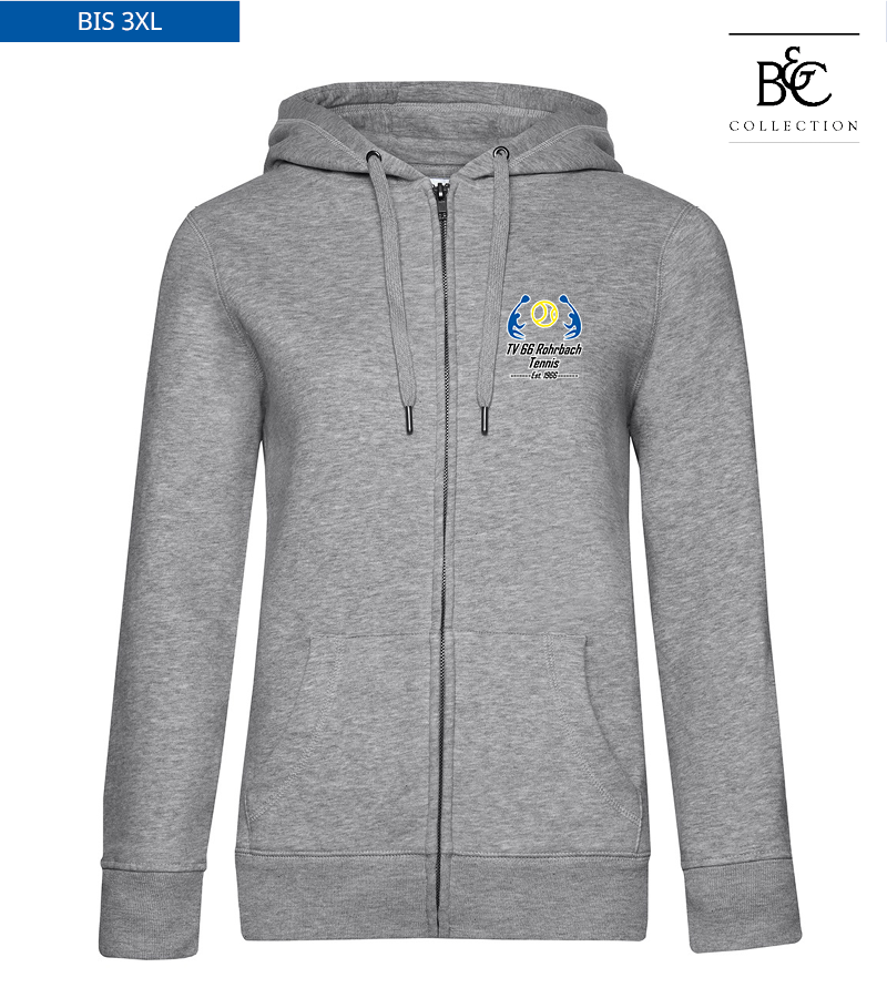 B&C Damen Zipped Hoodie Heather Grey "Anton"