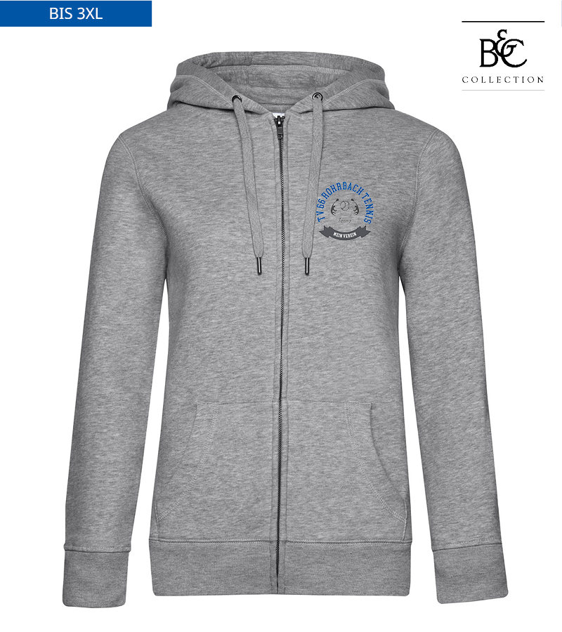 B&C Damen Zipped Hoodie Heather Grey "Bono"