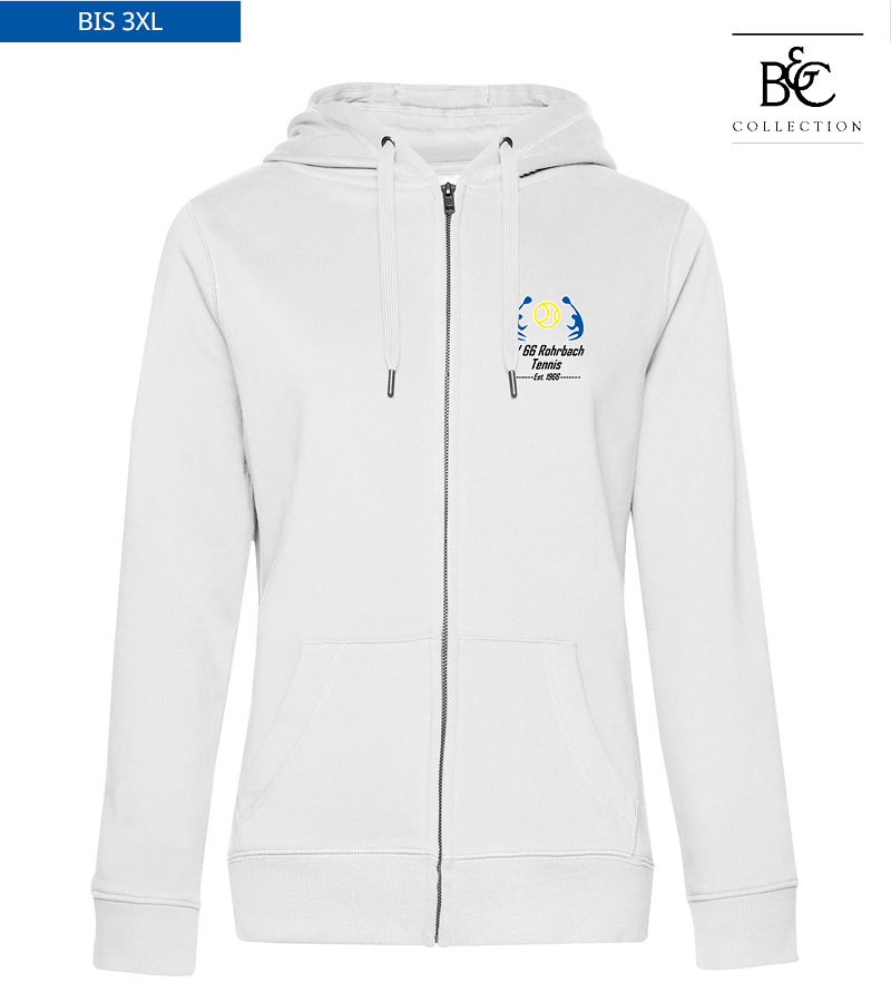 B&C Damen Zipped Hoodie White "Anton"