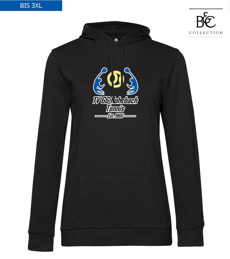 B&C Damen Hoodie Black Pure "Anton Frontprint"