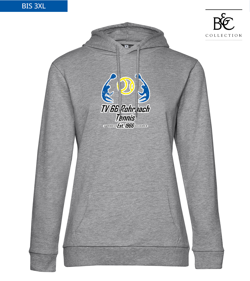 B&C Damen Hoodie Heather Grey "Uwe Frontprint"