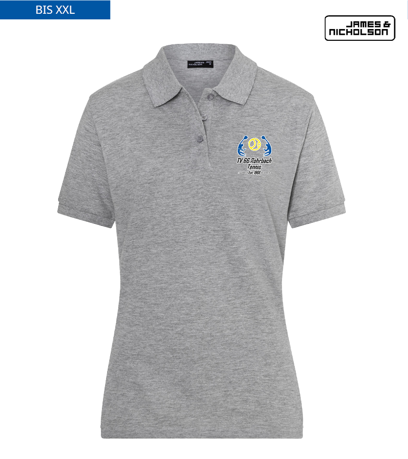 J+N Damen Polo-Shirt Heather Grey "Uwe"