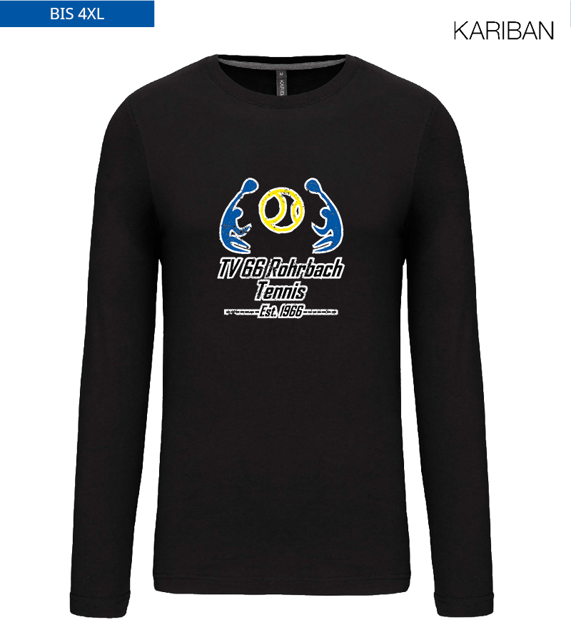 Kariban Herren Langarmshirt Black "Uwe Frontprint"