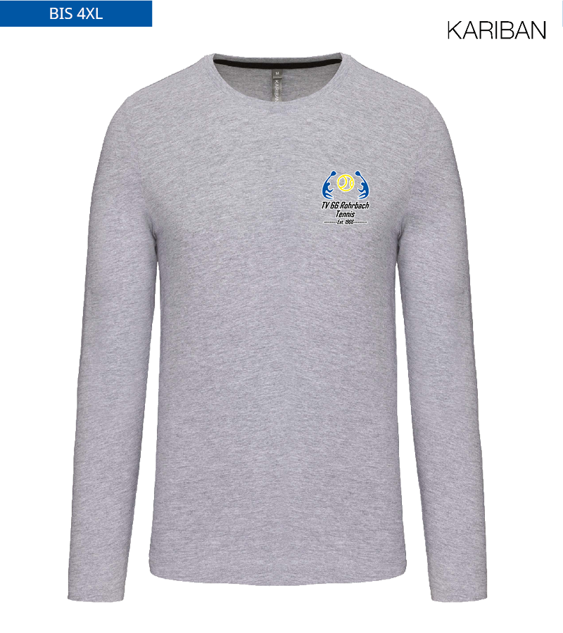 Kariban Herren Langarmshirt Oxford Grey "Anton"