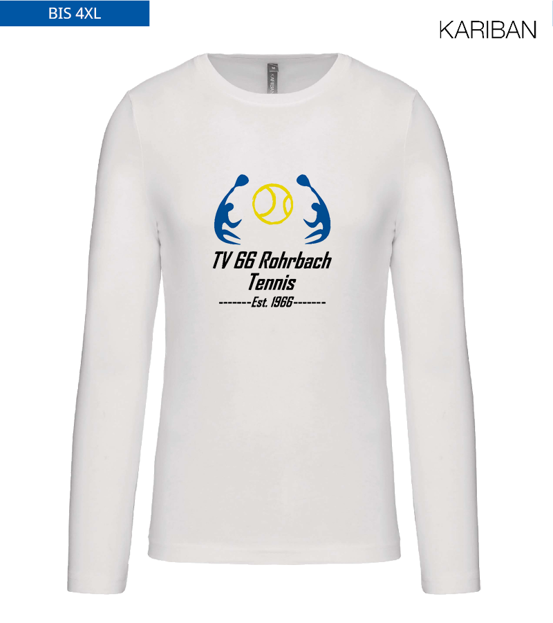 Kariban Herren Langarmshirt White "Anton Frontprint"