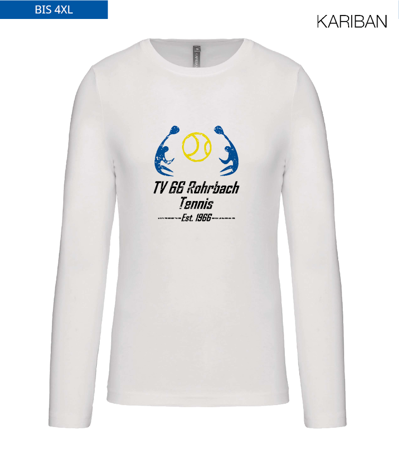Kariban Herren Langarmshirt White "Uwe Frontprint"