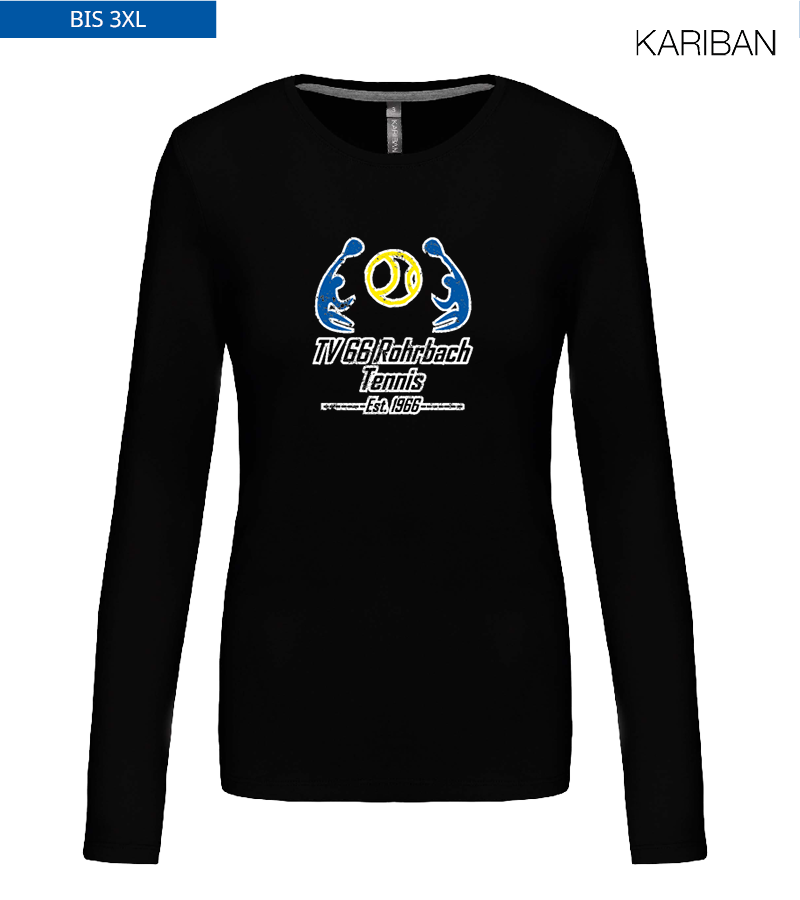 Kariban Damen Langarmshirt Black "Uwe Frontprint"
