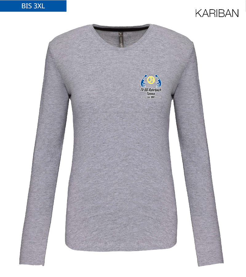 Kariban Damen Langarmshirt Oxford Grey "Anton"