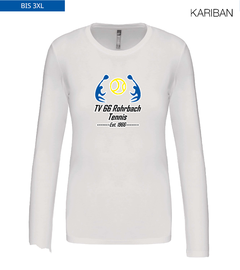 Kariban Damen Langarmshirt White "Anton Frontprint"
