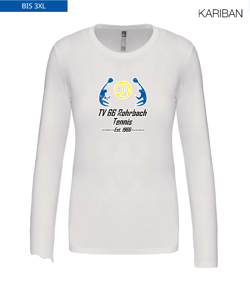 Kariban Damen Langarmshirt White "Uwe Frontprint"