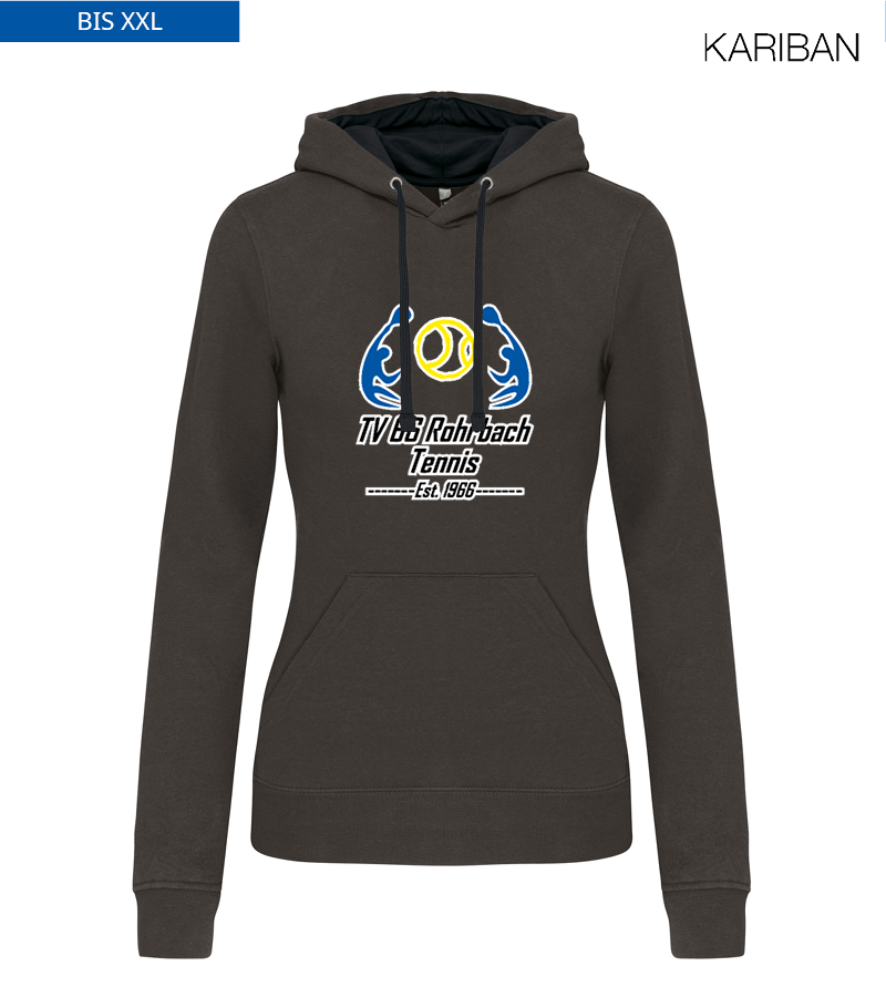 Kariban Damen Hoodie Dark Grey Black "Anton Frontprint"