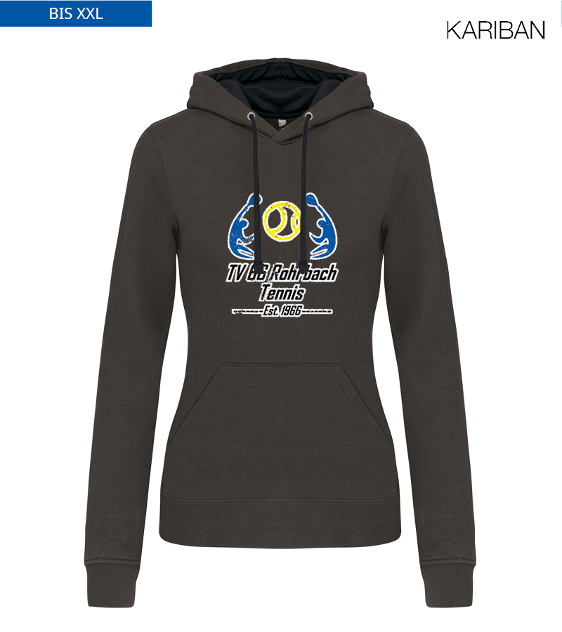 Kariban Damen Hoodie Dark Grey Black "Uwe Frontprint"