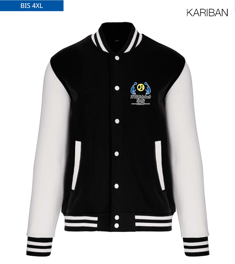 Kariban Unisex Collegejacke Black White "Anton"