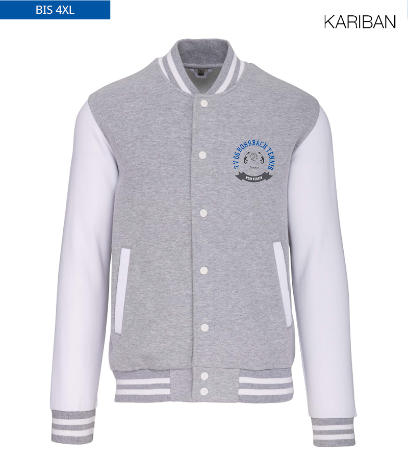 Kariban Unisex Collegejacke Oxford-Grey White "Bono"