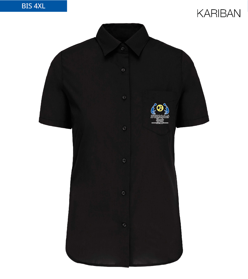 Kariban Damen Kurzarmbluse Black "Anton"