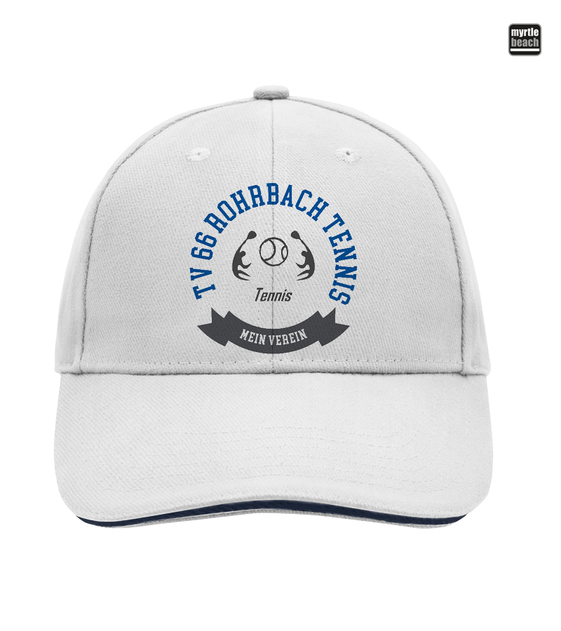 Myrtle Beach Unisex 6 Panel Sandwich Cap White "Bono"