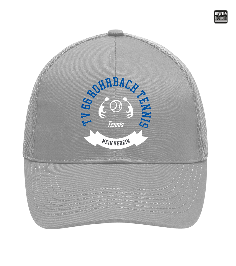 Myrtle Beach Unisex 6 Panel Air Mesh Cap Light Grey "Bono"