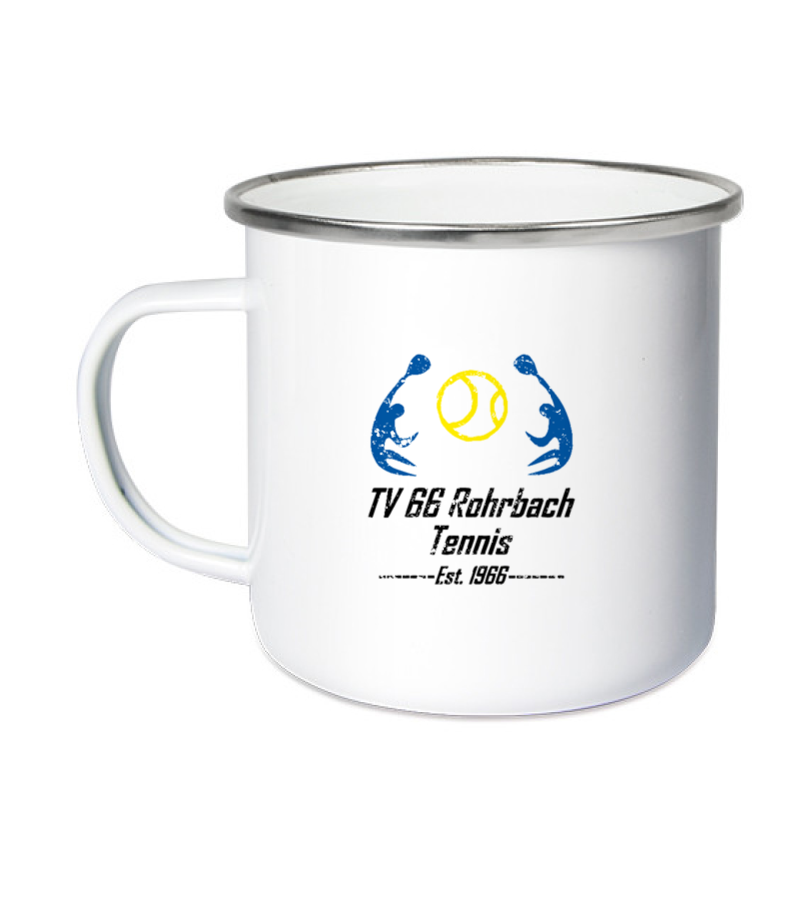 Emailletasse White Silver "Uwe" B