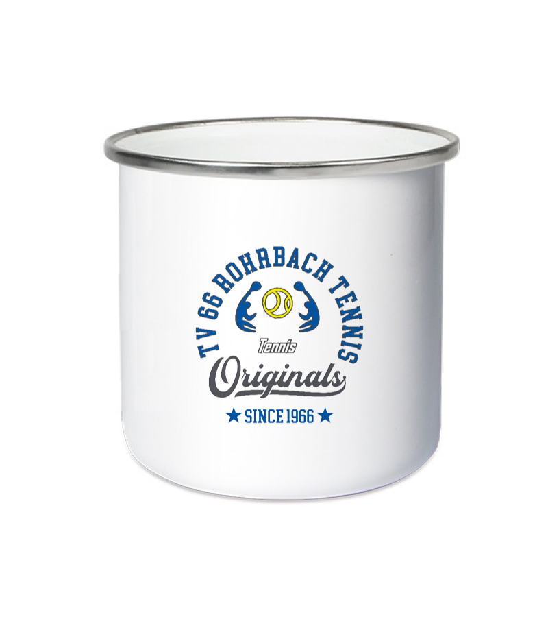 Emailletasse White Silver "Jacob" A