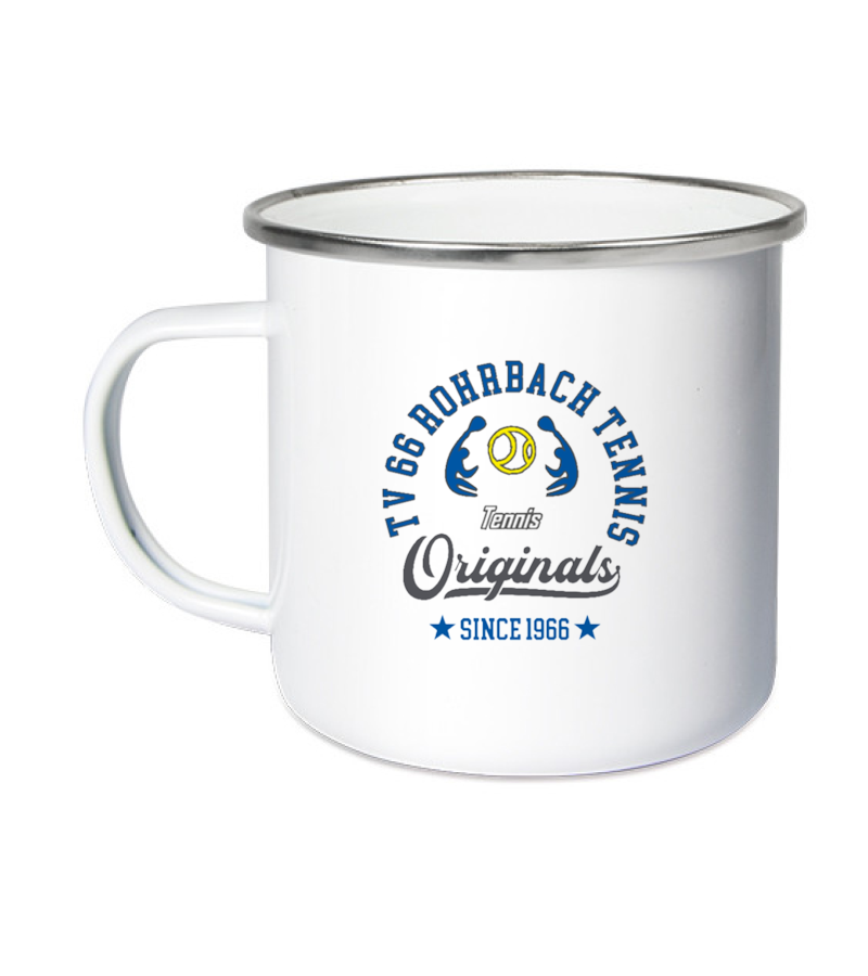Emailletasse White Silver "Jacob" B