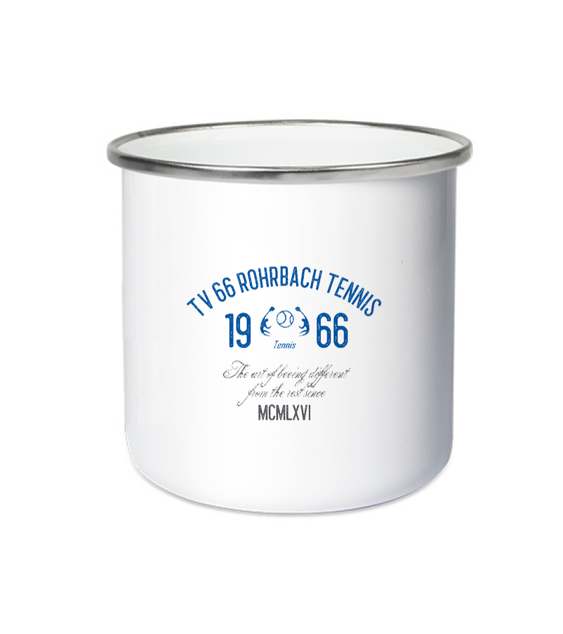 Emailletasse White Silver "Isack" A