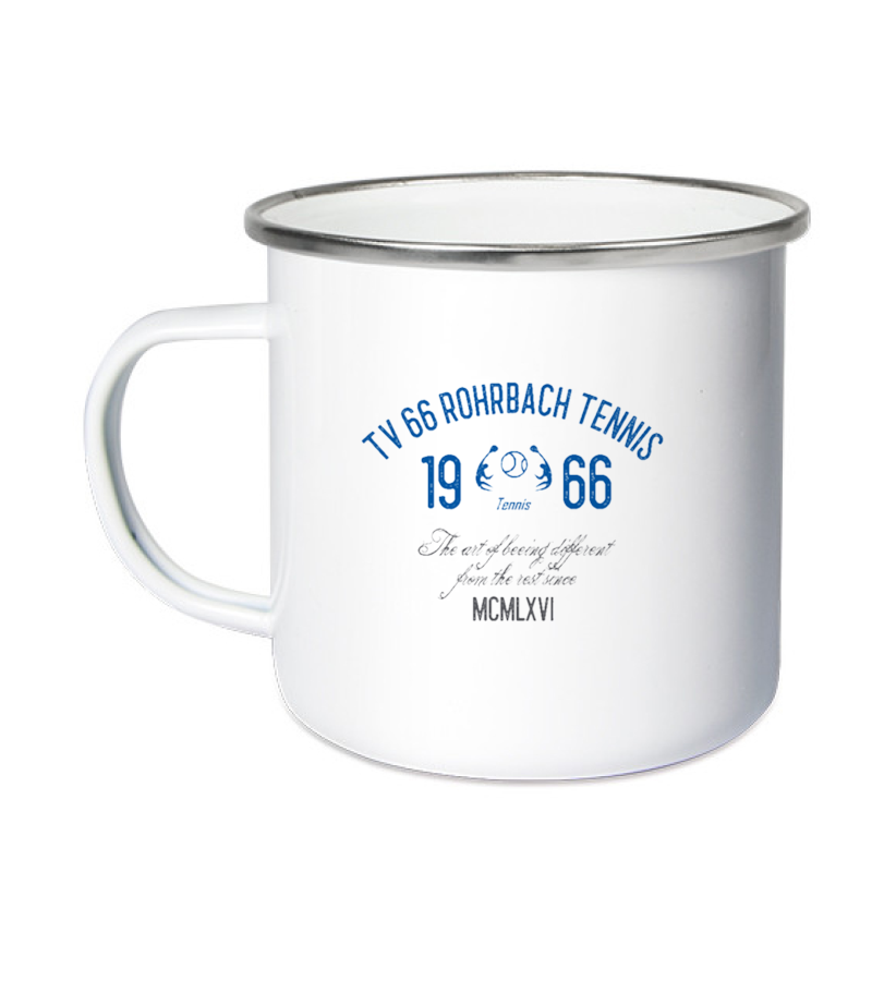 Emailletasse White Silver "Isack" B