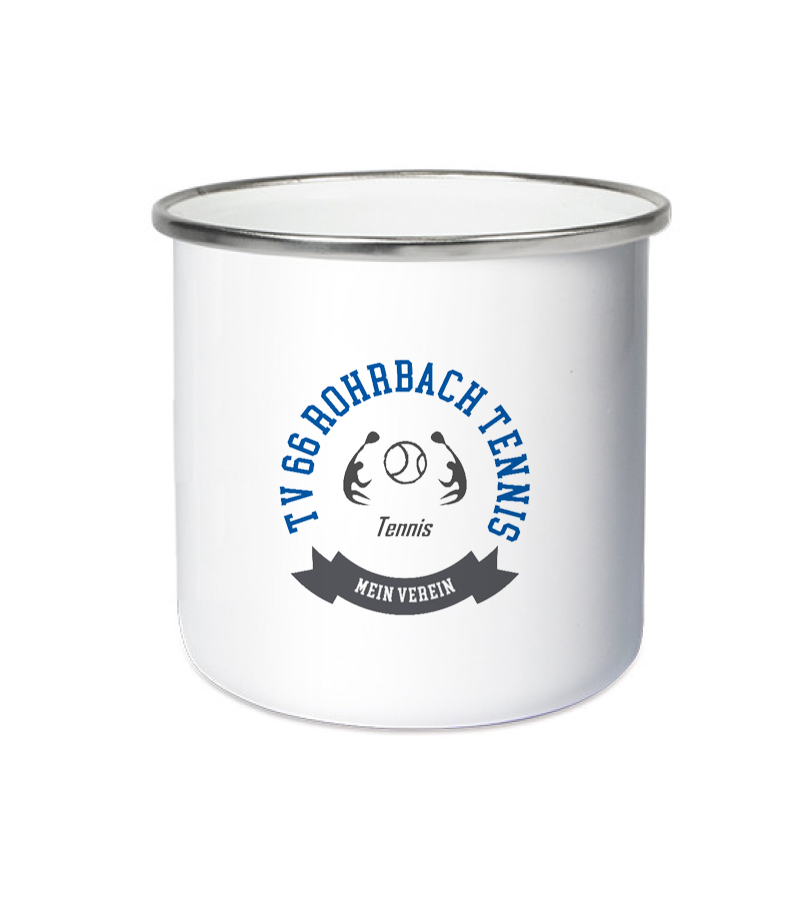 Emailletasse White Silver "Bono" A